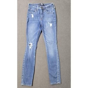 Hollister Jeans High Rise Super Skinny Soft Stretch Womens Distressed 0 Short 24